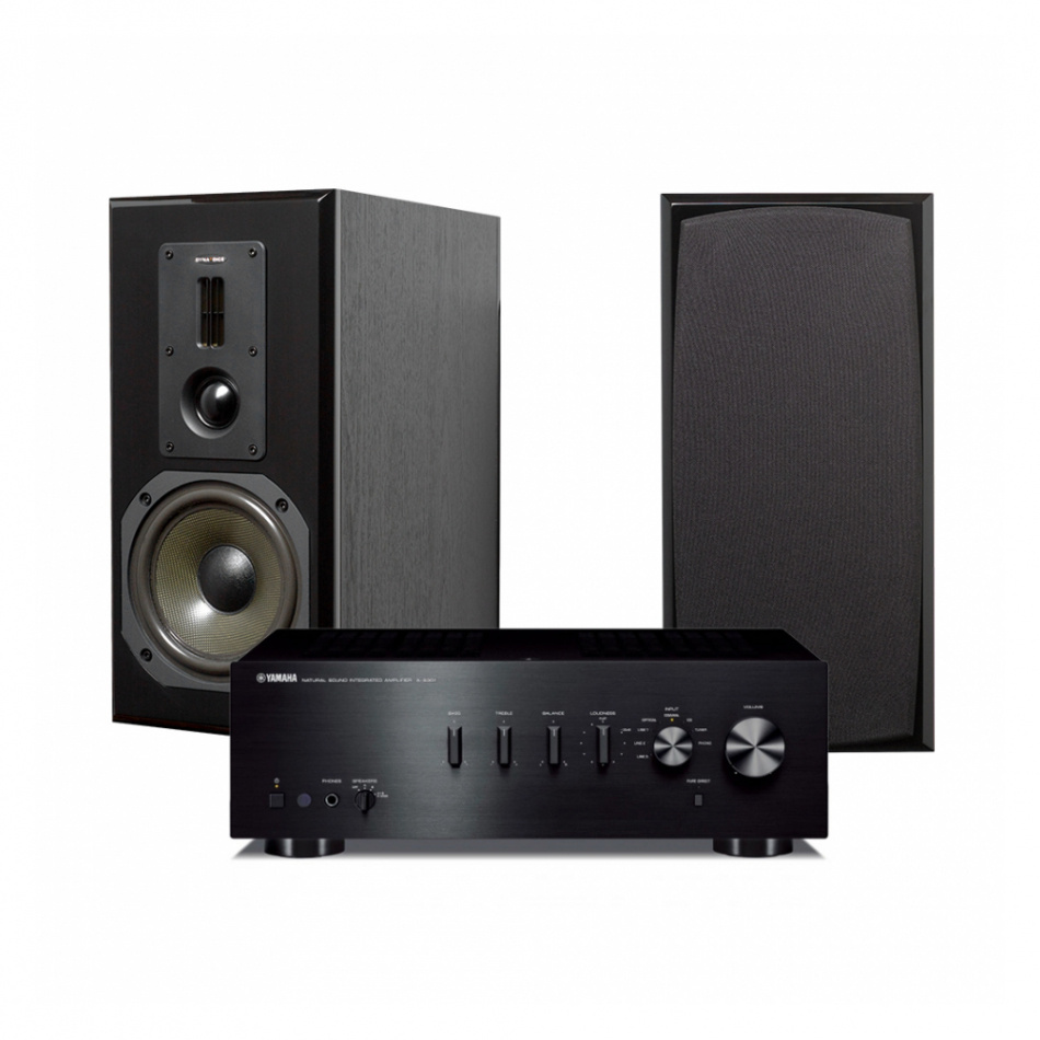 Yamaha A-S301 II & Dynavoice Definition DM-6 MKII svarte stereopakke