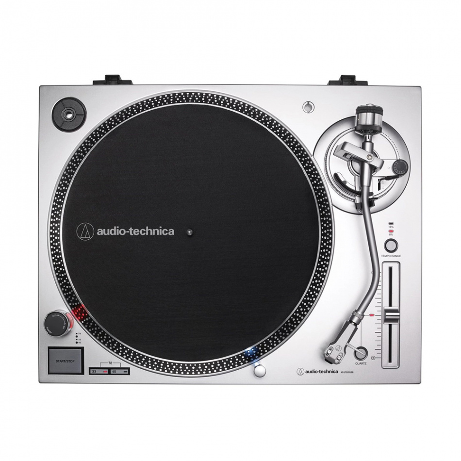 Audio Technica AT-LP120XUSB Sølv platespiller med Fosi Audio Box X5 RIAA