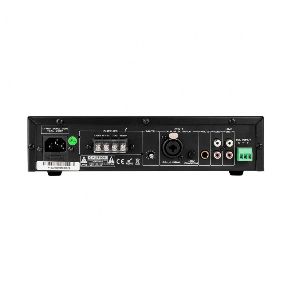 Dayton Audio DA40T med 4st Fonestar Sky-6T, kommersielt 100V-system
