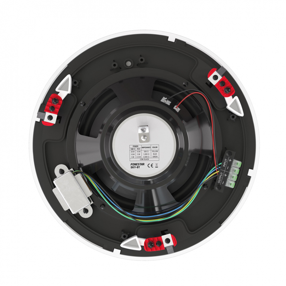 Dayton Audio DA40T med 4st Fonestar Sky-8T, kommersielt 100V-system