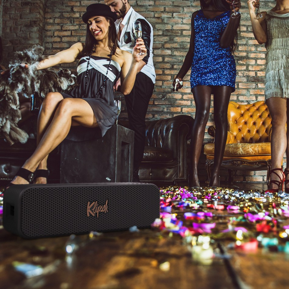 Klipsch Detroit bærbar IP67-klassifisert Bluetooth-høyttaler, 2-PACK