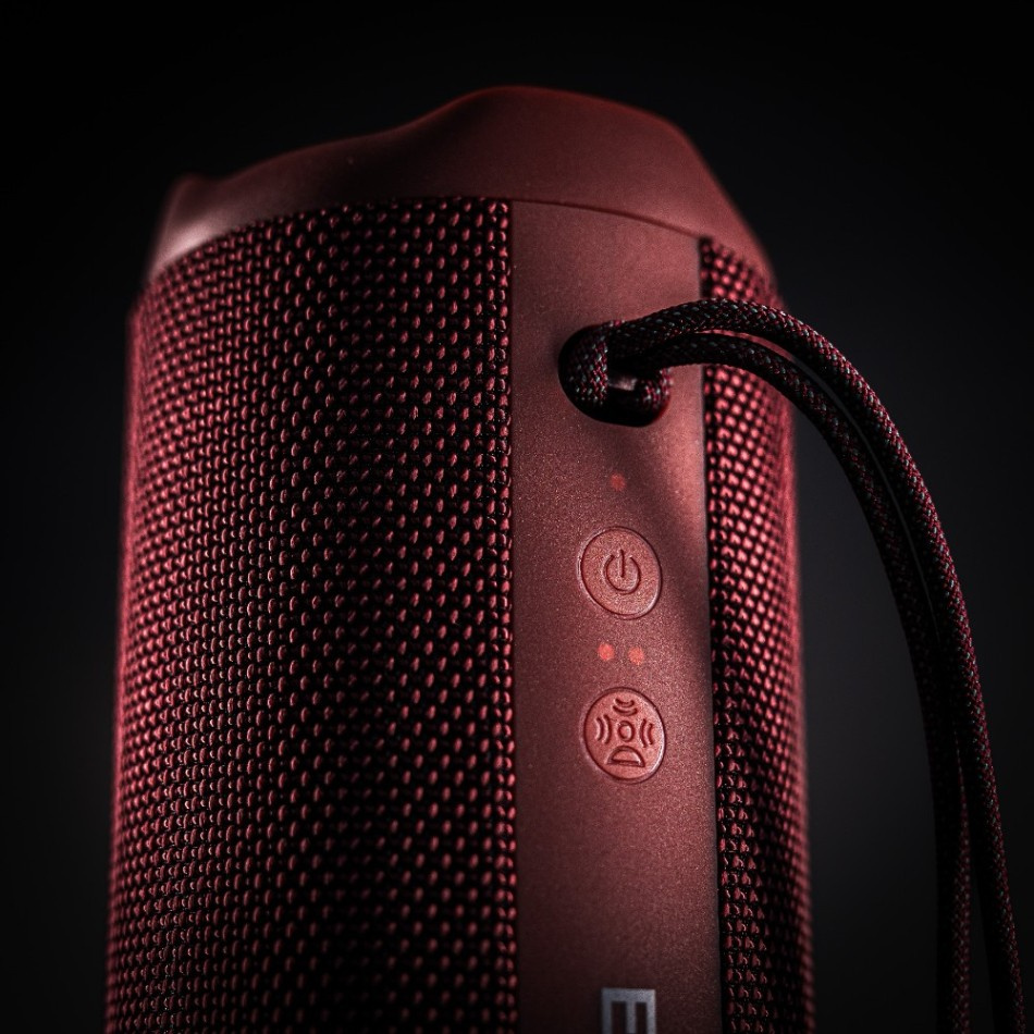 Arcsound EDGE bærbar Bluetooth-høyttaler med IPX6-klassifisering, Ruby Red 2-PACK