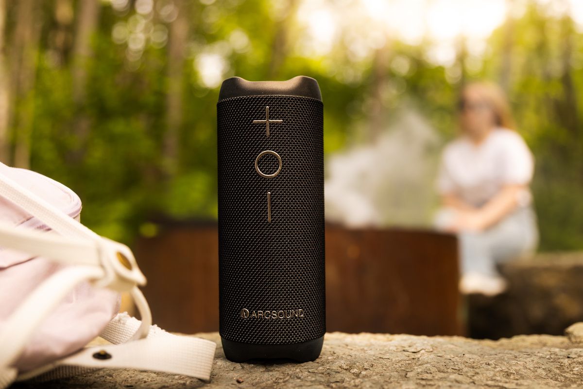 Arcsound EDGE bærbar Bluetooth-høyttaler med IPX6-klassifisering, svart 2-PACK