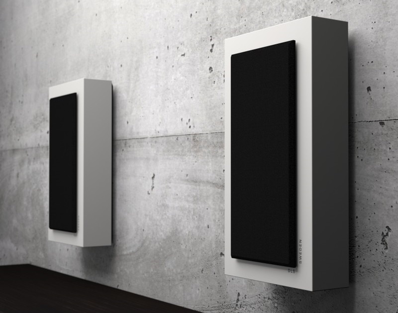 DLS Flatbox Midi vegghøyttaler, matt hvit stereopar