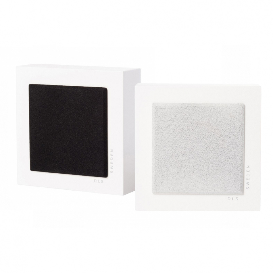 DLS Flatbox Slim Mini vegghøyttaler, matt hvit stereopar