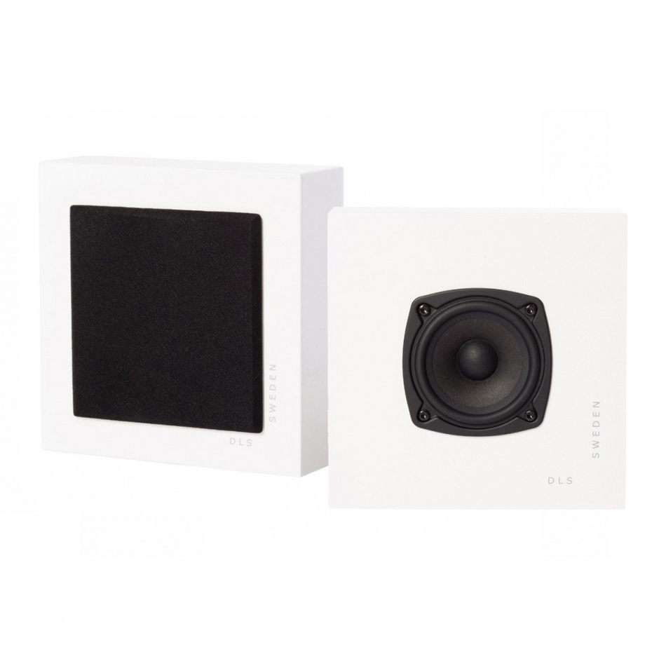 DLS Flatbox Slim Mini vegghøyttaler, matt hvit stereopar