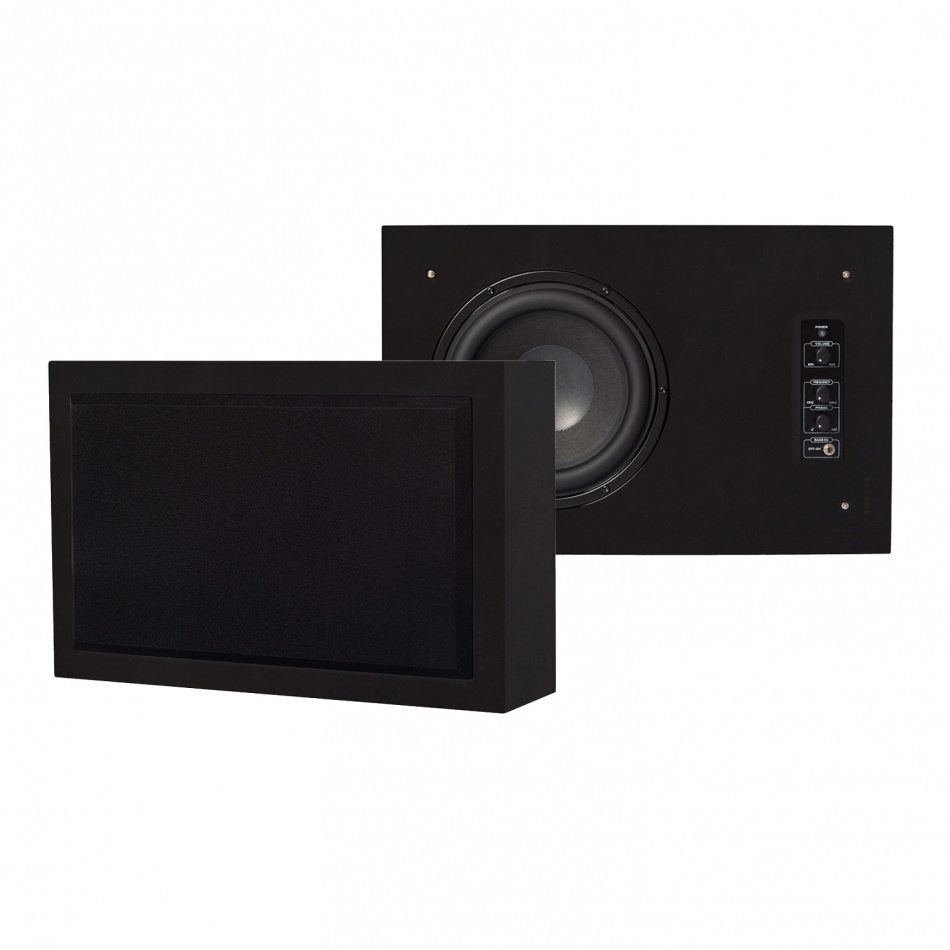 DLS Flatsub 8.2 veggmonterbar aktiv subwoofer, matt svart 2-PAKKE