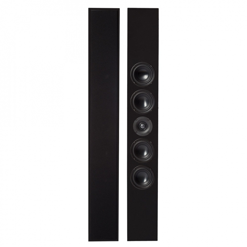 DLS Flatbox Slim XL vegghøyttalere, matt svart stereopar