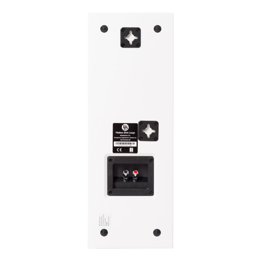 DLS Flatbox Slim Large vegghøyttaler, matt hvitt stereopar