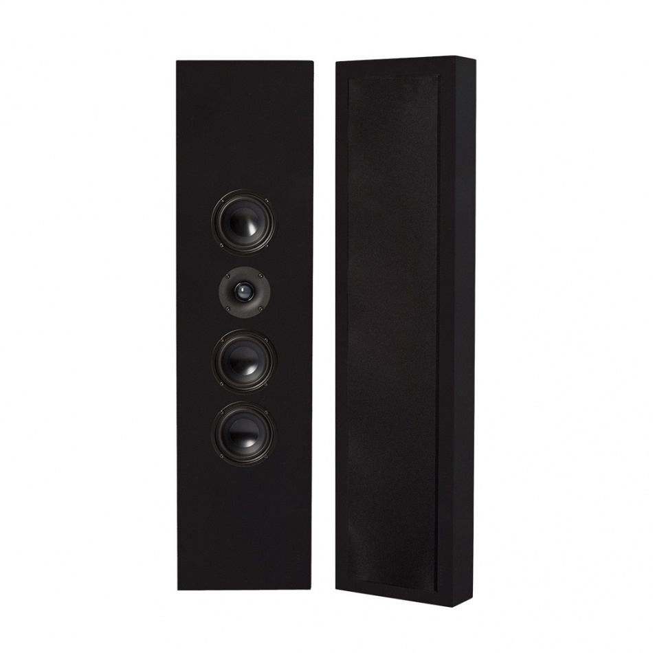 DLS Flatbox XXL vegghøyttaler, matt svart stereopar