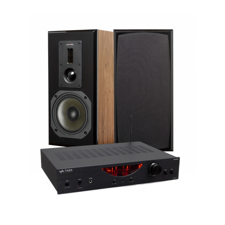 TAGA Harmony HTA-600B & Dynavoice DM-6 MKII eik stereopakke stativhøyttalere