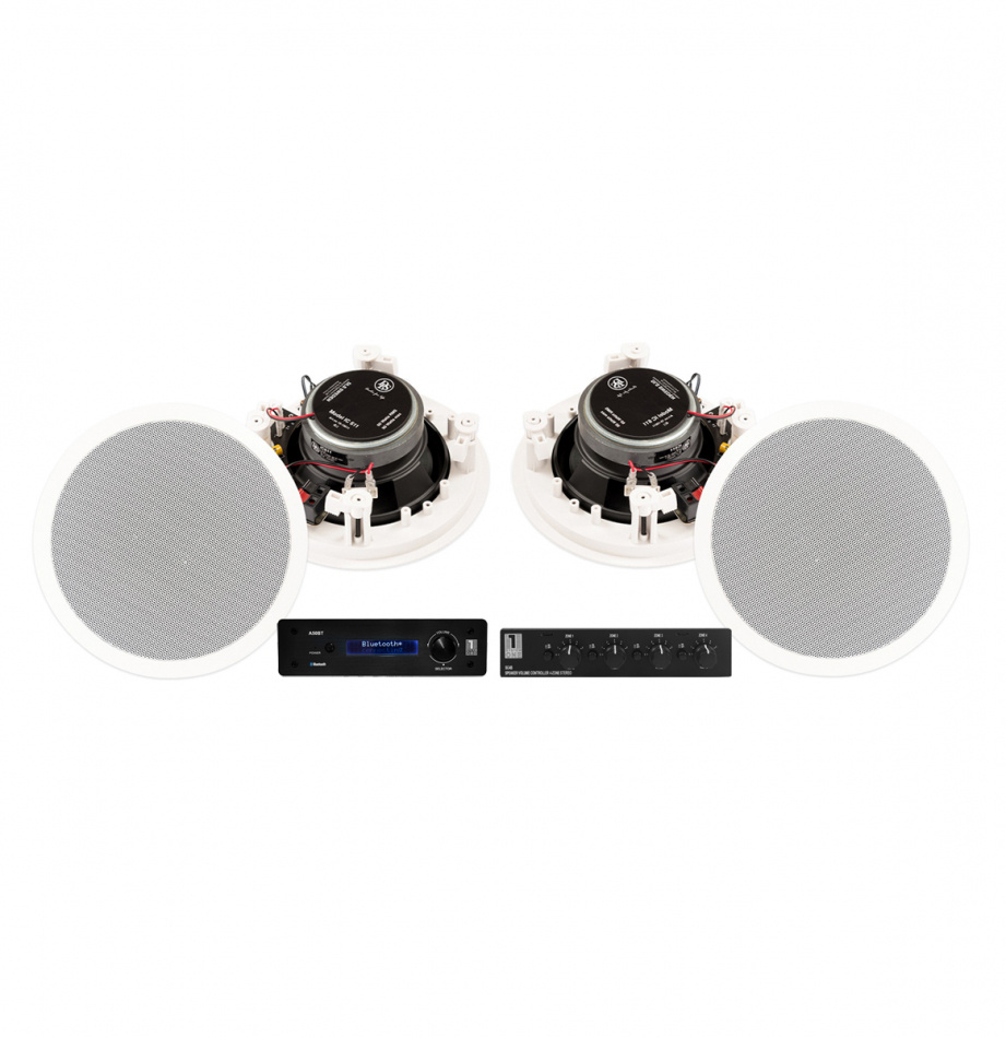System One A50BT med SC4B & 2 par DLS IC611 innbyggingshøyttalere