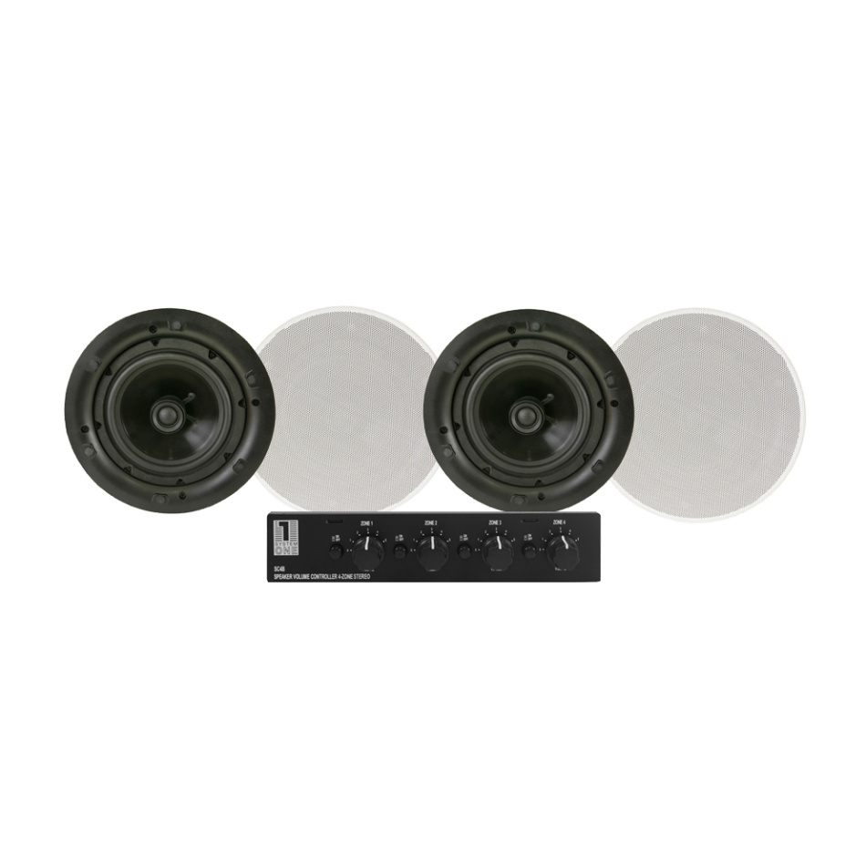 System One SC4B høyttalerbryter & 2 par DLS IC623 slim innbyggingshøyttalere