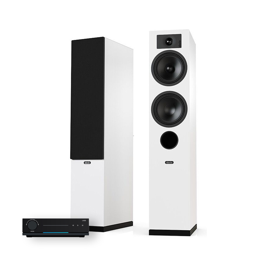 Arylic LA150 & Indiana Line Tesi 5 hvite strømmepakke stereo
