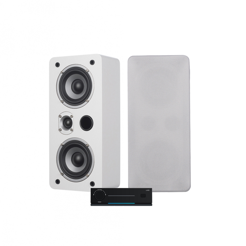 Arylic LA50 & Dynavoice Magic LCR-4 EX v3 Hvite Streamingpakke Stereo