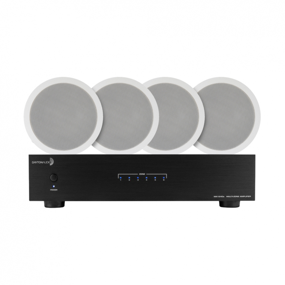 Dayton Audio MA1240 og 2 par System One IC620 Innbyggingshøyttalere