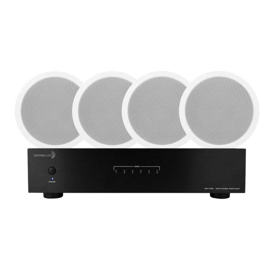 Dayton Audio MA1260 & 2 par System One IC820 Innbyggingshøyttalere