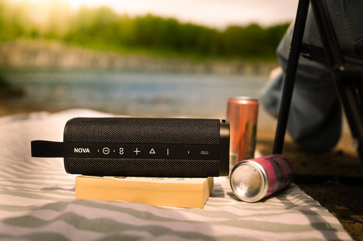 Arcsound NOVA bærbar Bluetooth-høyttaler med IPX6-klassifisering, svart 2-PACK