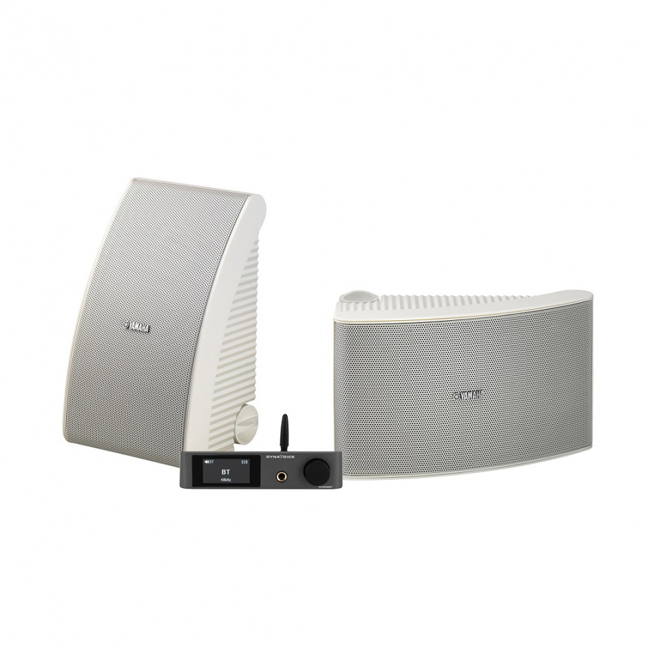Dynavoice CA802BT & Yamaha NS-AW592 hvite utendørshøyttalere stereopakke