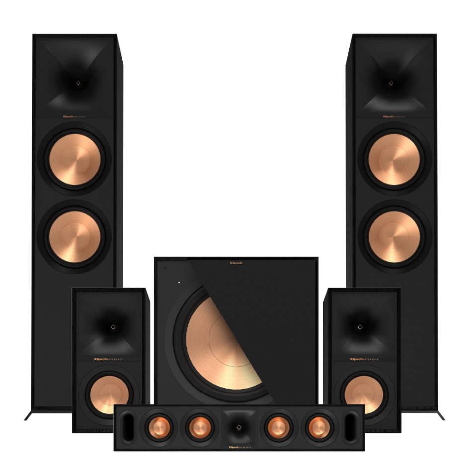 Klipsch Reference R-800F Høyttalerpakke Hjemmekino 5.1 Sort