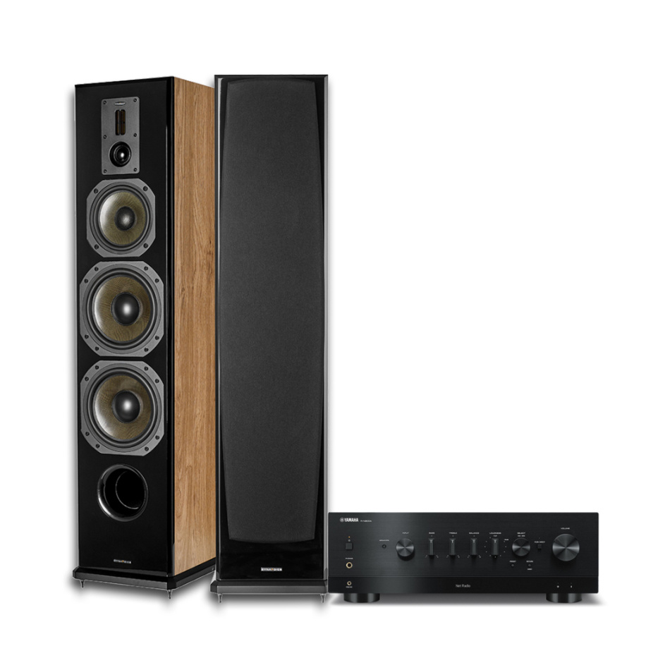 Yamaha R-N800A & Dynavoice DF-8 MKII eik stereopakke gulvhøyttalere