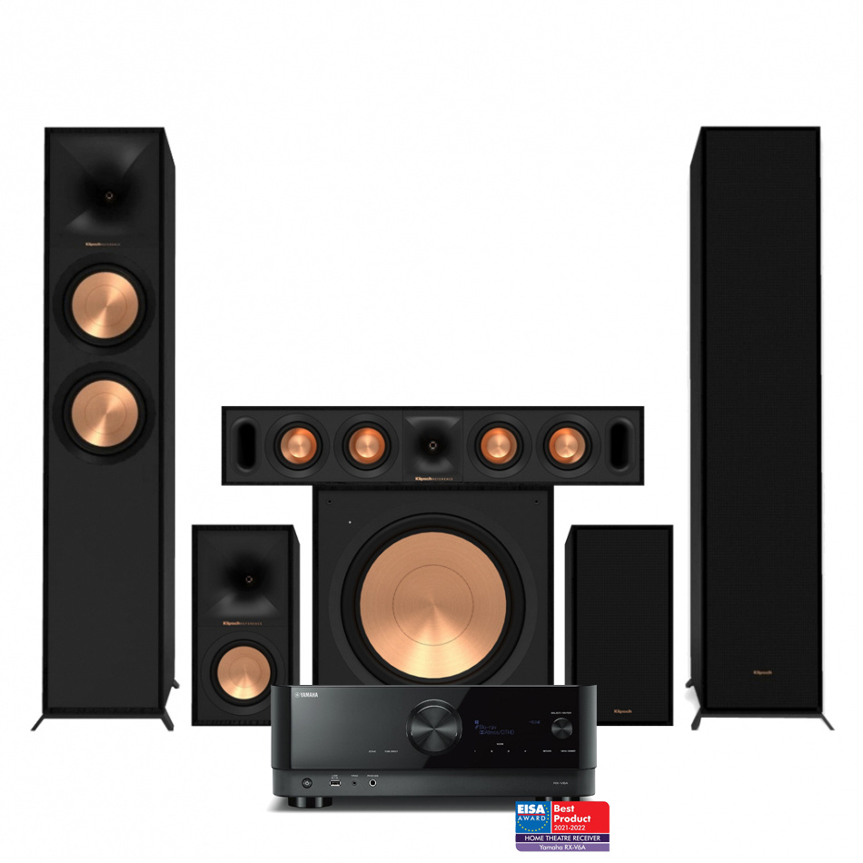 Yamaha RX-V6A & Klipsch Reference R-600F hjemmekinopakke 5.1 svart