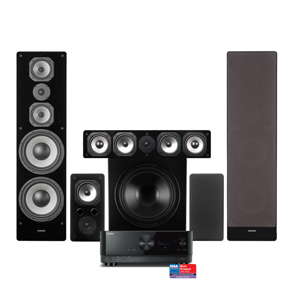Yamaha RX-V6A & Dynavoice Challenger M-105 EX v4 hjemmekinopakke 5.1 svart