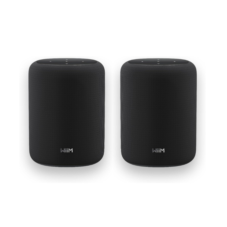 WiiM Sound Lite streaminghøyttaler med AI RoomFit, svart 2-pakning