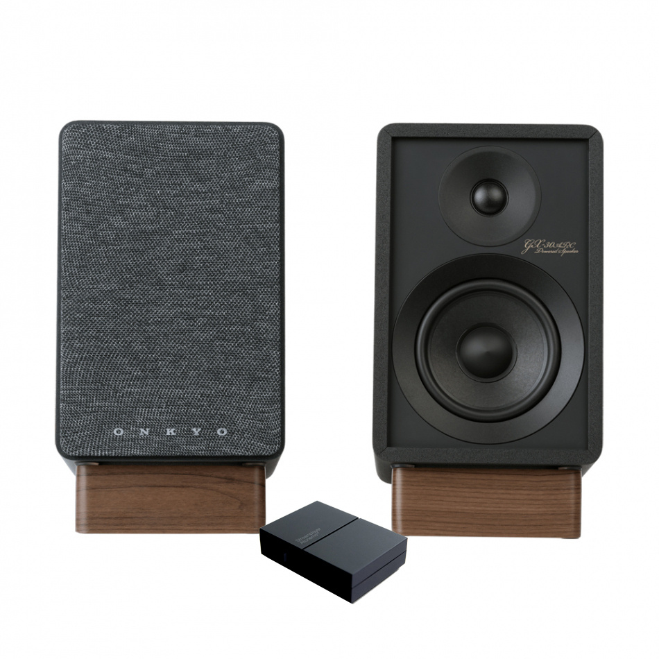 Onkyo GX-30ARC aktive stereohøyttalere, svart par med Atonemo Streamplayer