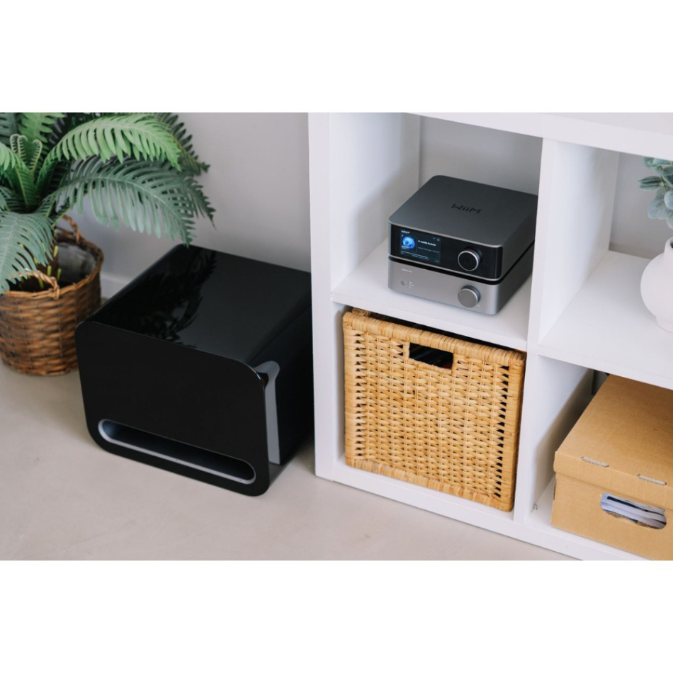 WiiM Sub Pro kompakt trådløs subwoofer, svart 2-PACK