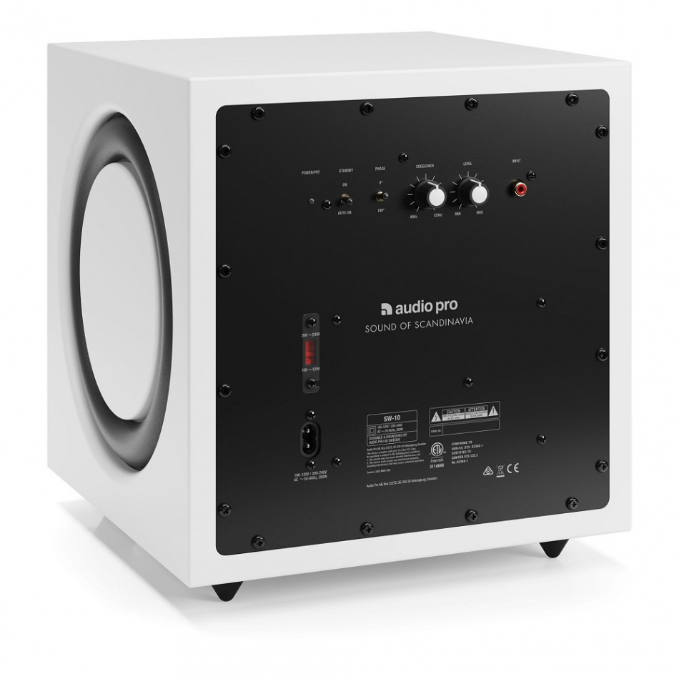 Audio Pro SW-10 aktiv subwoofer, hvit 2-PACK