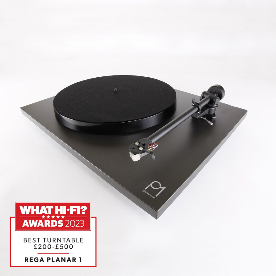 Klipsch The Fives Svart & Rega Planar 1 Carbon platespillerpakke