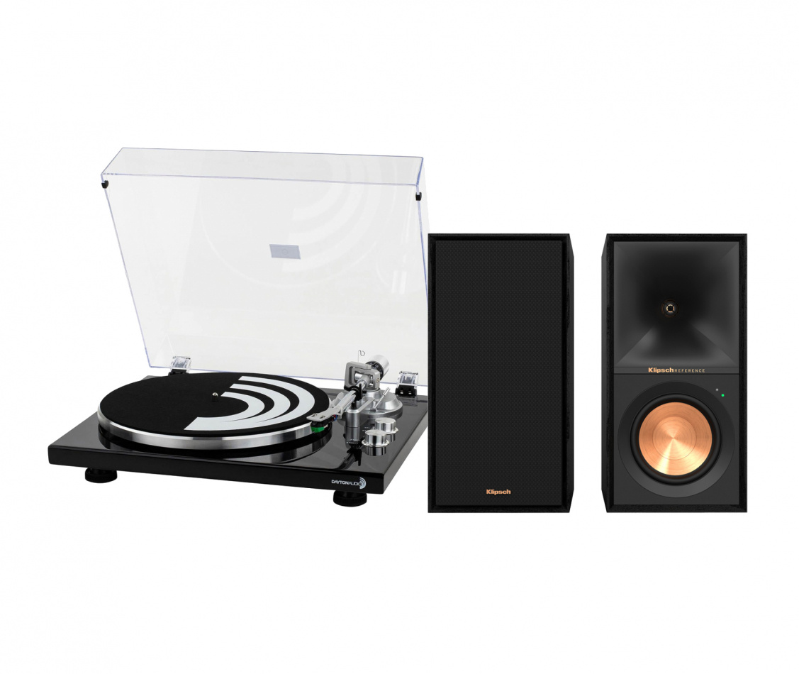 Dayton Audio TT-1BT svart & Klipsch Reference R-50PM platespillerpakke