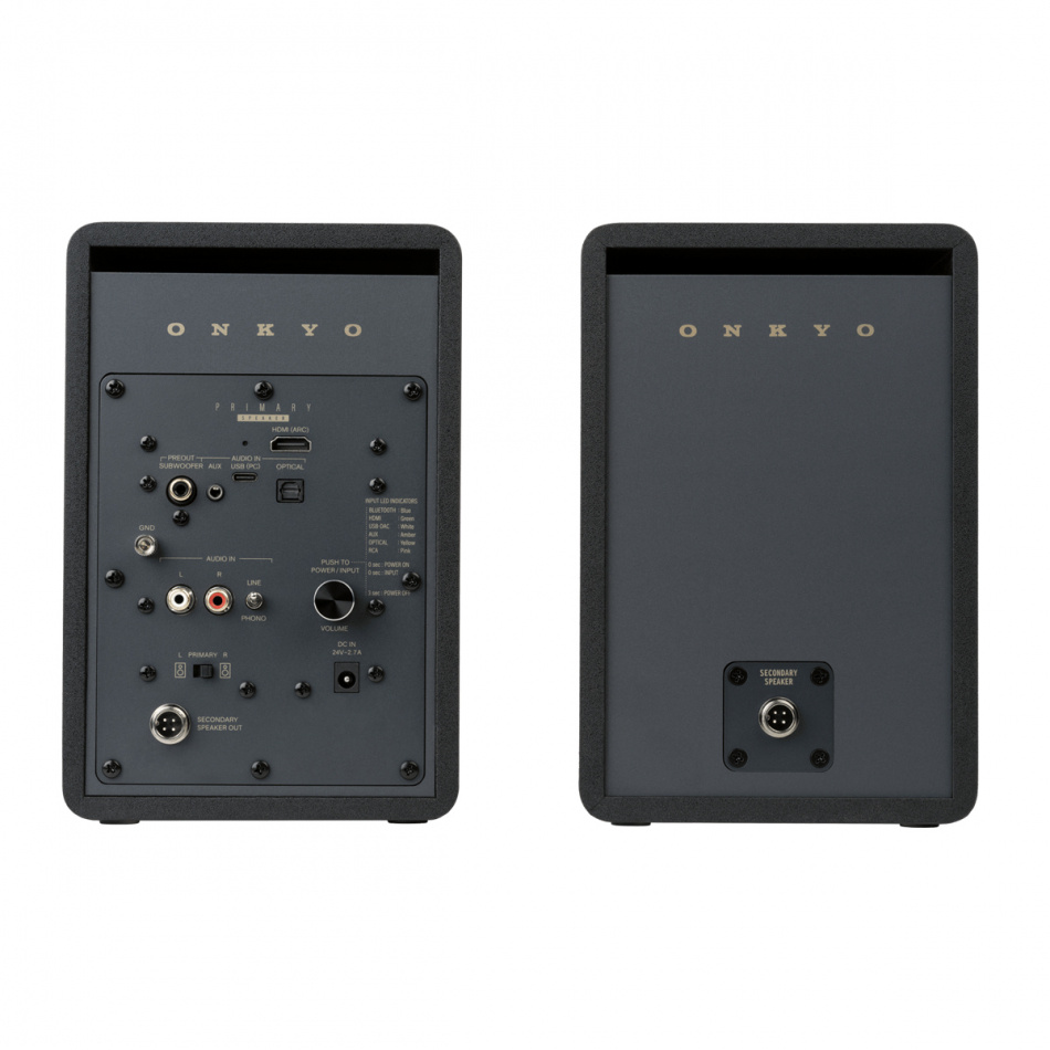 Dayton Audio TT-1BT Valnøtt & Onkyo GX-30ARC aktive stereohøyttalere, svart par