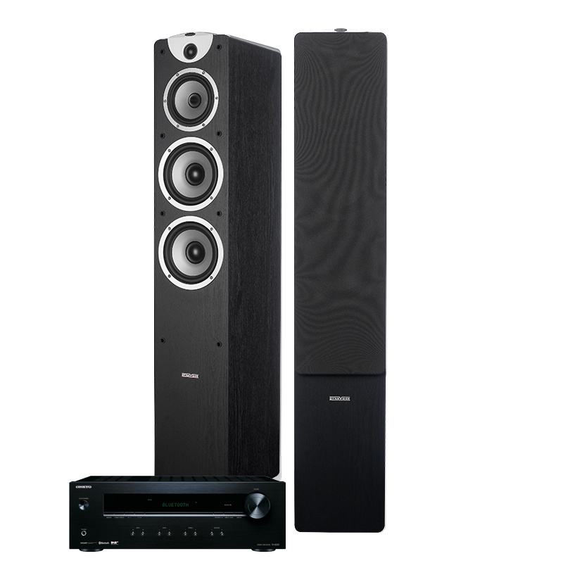 Onkyo TX-8220 & Dynavoice Magic F-7EX v3 svarte stereopakke