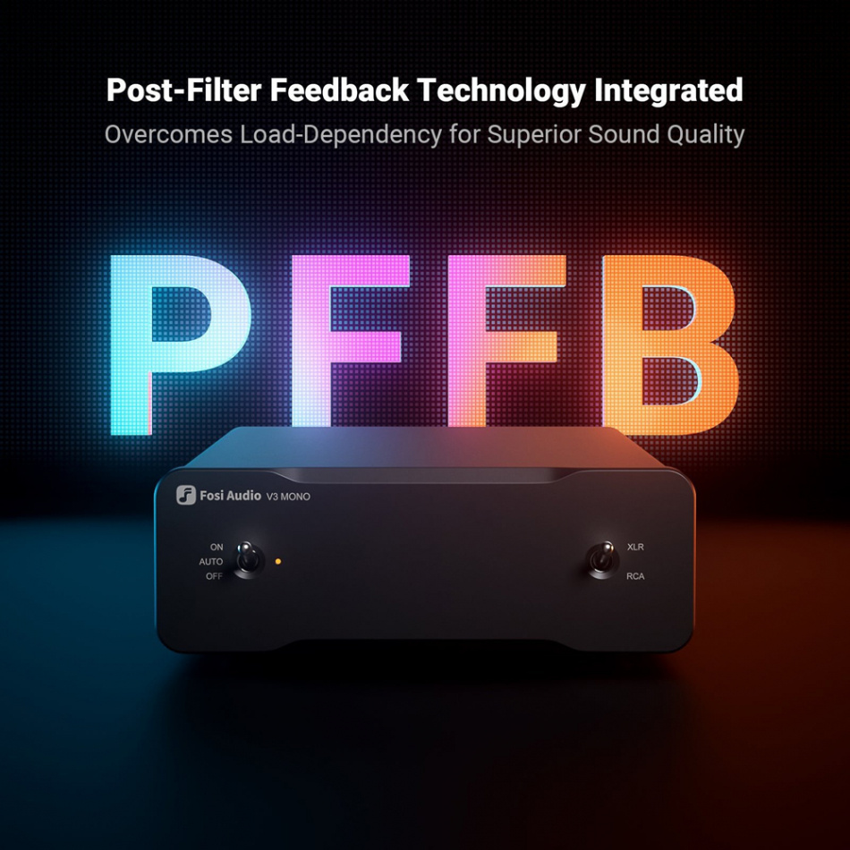 Fosi Audio P3 forforsterker med doble V3 Mono, kompakt stereokombo
