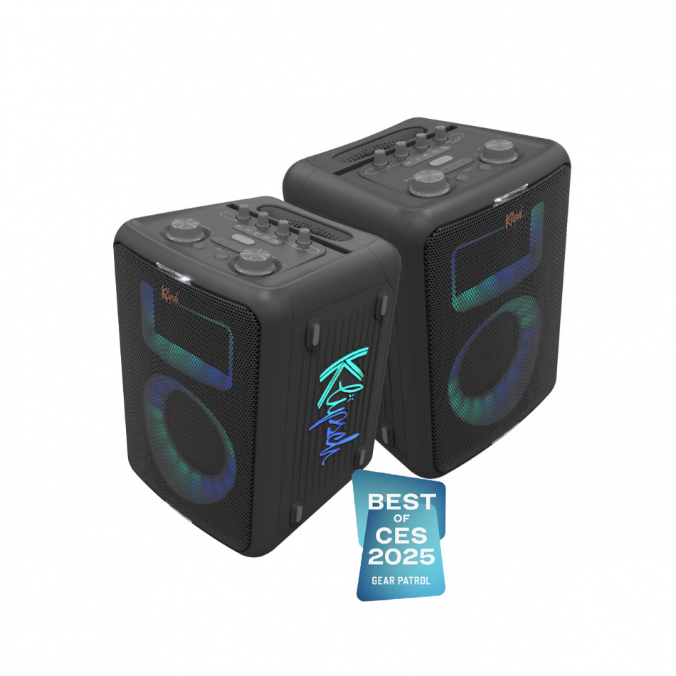Klipsch Vegas, bærbar partyhøyttaler med Bluetooth & mikrofon 2-PACK