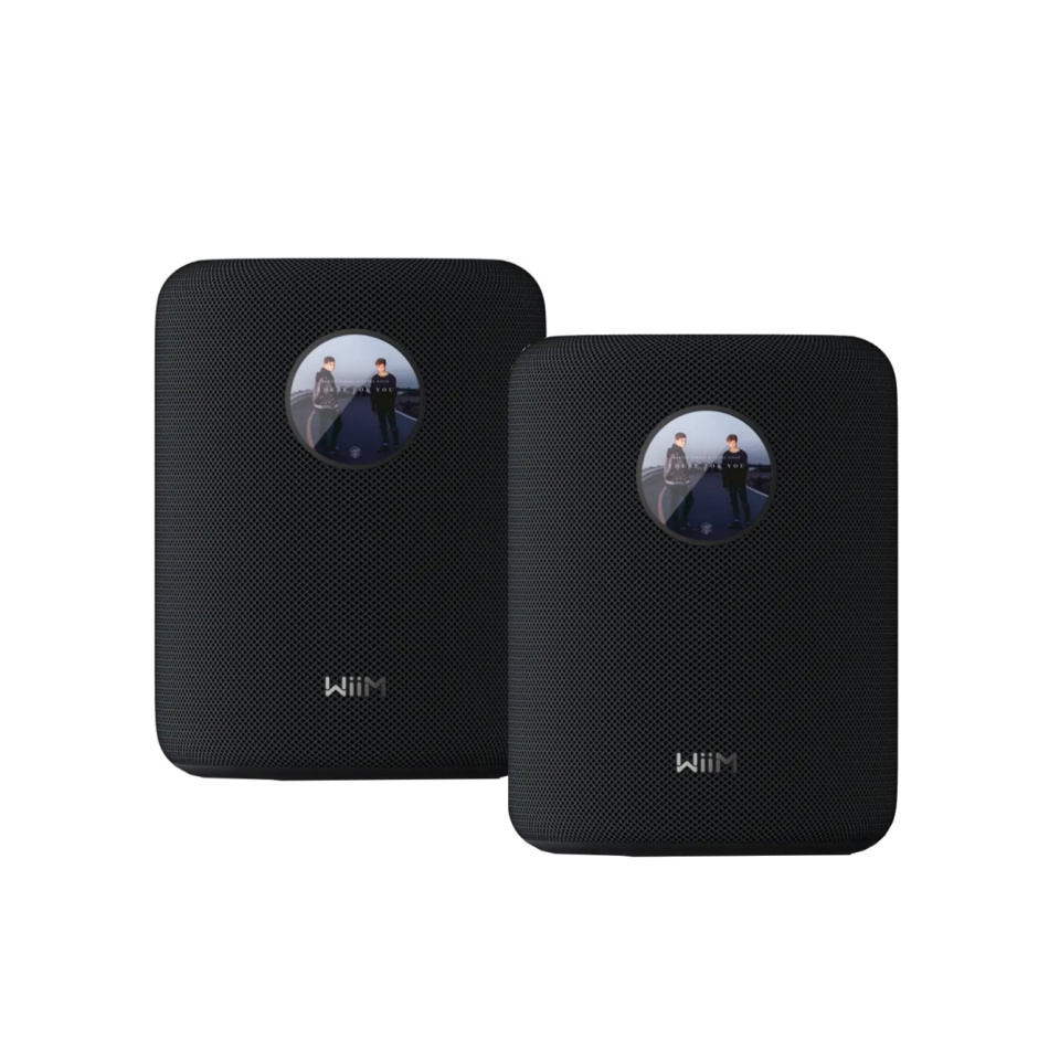 WiiM Sound streaminghøyttaler med berøringsdisplay, svart 2-PACK