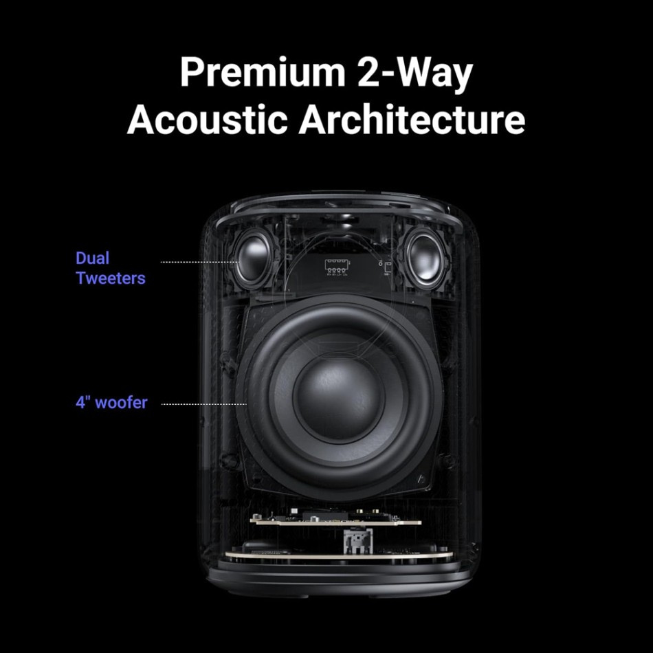 WiiM Sound streaminghøyttaler med berøringsdisplay, svart 2-PACK