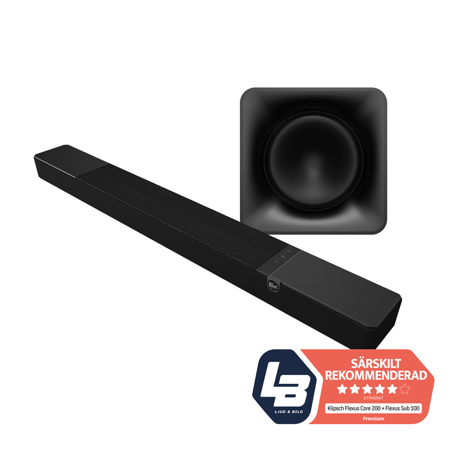 Klipsch Flexus Core 200 Soundbar hjemmekinopakke 3.1 Svart